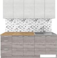 Готовая кухня Агута Альфа 2.0 (дуб пепельный/скандинавское дерево/дуб бунратти)