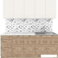 Готовая кухня Агута Альфа 2.0 (дуб золотой/сатин/опал светлый)