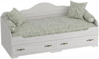 Кровать-тахта Мебельград Прованс с ящиками (бодега белая/патина премиум)