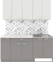 Готовая кухня Агута Альфа 1.7 (глиняный серый/холодный серый/опал светлый)