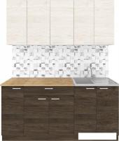 Готовая кухня Агута Альфа 1.7 (дуб темный/дуб светлый/дуб бунратти)