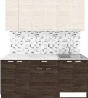 Готовая кухня Агута Альфа 1.8/60 (дуб темный/дуб светлый/опал светлый)