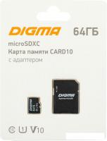 Карта памяти Digma MicroSDXC Class 10 Card10 DGFCA064A01