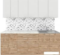 Готовая кухня Агута Альфа 2.2 (дуб золотой/холодный серый/опал светлый)