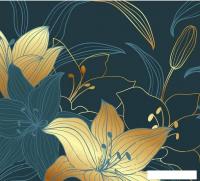 Фотообои Vimala Золотые лилии 270x300
