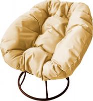 Кресло M-Group Пончик 12310201 без ротанга (коричневый/бежевая подушка)