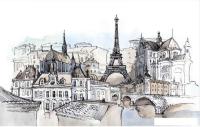 Фотообои Citydecor Акварельный Париж 400x254