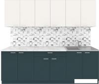 Готовая кухня Агута Альфа 2.4 (бензин/сатин/опал светлый)