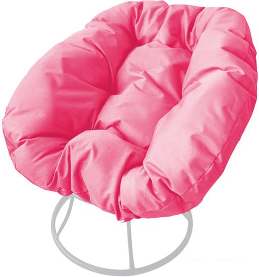 Кресло M-Group Пончик 12310108 без ротанга (белый/розовая подушка)