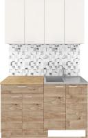 Готовая кухня Агута Альфа 1.2 (дуб золотой/сатин/дуб бунратти)