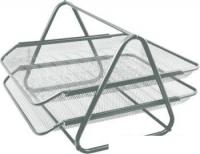 Лоток для бумаг deVente 2-х секционный 3041009 (серый)