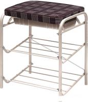 Банкетка Ника НБ1/С (в клетку/бежевый металлик)