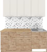 Готовая кухня Агута Альфа 1.8/60 (дуб золотой/сатин/дуб бунратти)