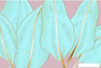 Фотообои Vimala Голубые листья 270x400