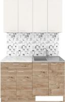 Готовая кухня Агута Альфа 1.2 (дуб золотой/сатин/этория)