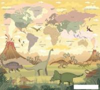 Фотообои Vimala Карта мира динозавры 270x300