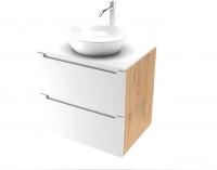 ЗОВ Тумба под умывальник Дион 60 D60LHO0M9003MKV5-KP13W (белый матовый/дуб)