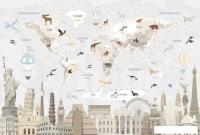 Фотообои Vimala Карта мира достопримечательности 2 270x400