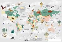 Фотообои Vimala Познавательная карта мира 270x400