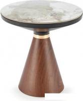 Журнальный столик Halmar Genesis S (белый мрамор/ореховый/золотой)