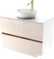 ЗОВ Тумба под умывальник Лира 80 L80MW0MTGVG-KP13W (белый/тальк)