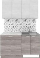 Готовая кухня Агута Альфа 1.4 (дуб пепельный/скандинавское дерево/опал светлый)