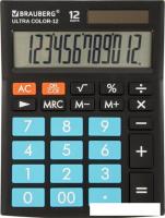Бухгалтерский калькулятор BRAUBERG Ultra Color-12-BKBU 250497 (черный/голубой)