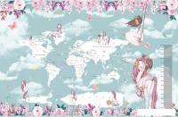 Виниловые обои Citydecor Princess 15 400x260, карта мира с ростомером