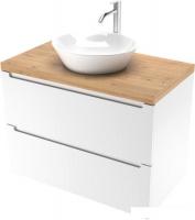 ЗОВ Тумба под умывальник Дион 70 D70LWP0M9003MKV5-HPL38T (туя/белый матовый)