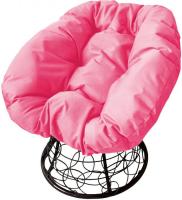 Кресло M-Group Пончик 12320408 (черный ротанг/розовая подушка)