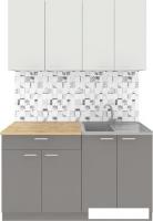 Готовая кухня Агута Альфа 1.4 (глиняный серый/холодный серый/дуб бунратти)