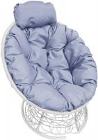 Кресло M-Group Папасан мини 12070109 (белый ротанг/серая подушка)