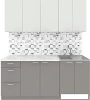 Готовая кухня Агута Альфа 1.8 (глиняный серый/холодный серый/опал светлый)