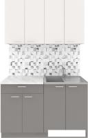 Готовая кухня Агута Альфа 1.2 (глиняный серый/сатин/этория)