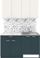 Готовая кухня Агута Альфа 1.4 (бензин/сатин/опал светлый)