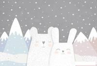 Фотообои Vimala Ночные горы с зайцами 270x400