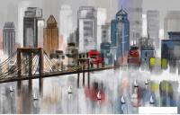 Фотообои Citydecor Мегаполис акварель 400x254