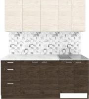 Готовая кухня Агута Альфа 1.8 (дуб темный/дуб светлый/этория)