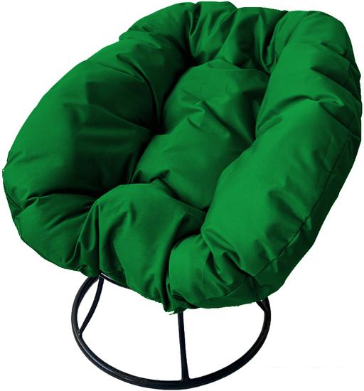 Кресло M-Group Пончик 12310404 без ротанга (черный/зеленая подушка)