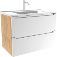 ЗОВ Тумба с умывальником Дион 100 D100LHO0M9003MKV5-OL100 (белый матовый/дуб)