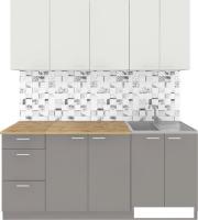 Готовая кухня Агута Альфа 1.8 (глиняный серый/холодный серый/дуб бунратти)