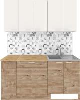 Готовая кухня Агута Альфа 1.5 (дуб золотой/сатин/дуб бунратти)