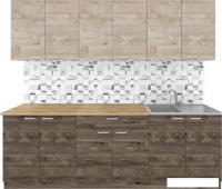 Готовая кухня Агута Альфа 2.4 (дуб эспрессо/дуб винтажный/дуб бунратти)