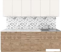 Готовая кухня Агута Альфа 2.4 (дуб золотой/сатин/этория)