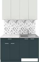 Готовая кухня Агута Альфа 1.2 (бензин/холодный серый/опал светлый)