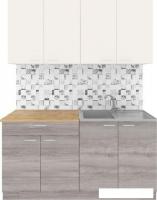 Готовая кухня Агута Альфа 1.6 (дуб пепельный/сатин/дуб бунратти)