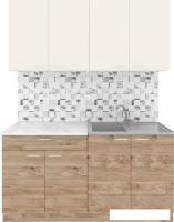 Готовая кухня Агута Альфа 1.6 (дуб золотой/сатин/опал светлый)