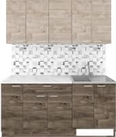 Готовая кухня Агута Альфа 1.7 (дуб эспрессо/дуб винтажный/этория)