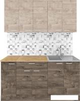 Готовая кухня Агута Альфа 1.5 (дуб эспрессо/дуб винтажный/дуб бунратти)