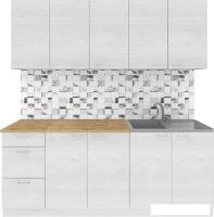 Готовая кухня Агута Альфа 2.0 (скандинавское дерево/скандинавское дерево/дуб бунратти)